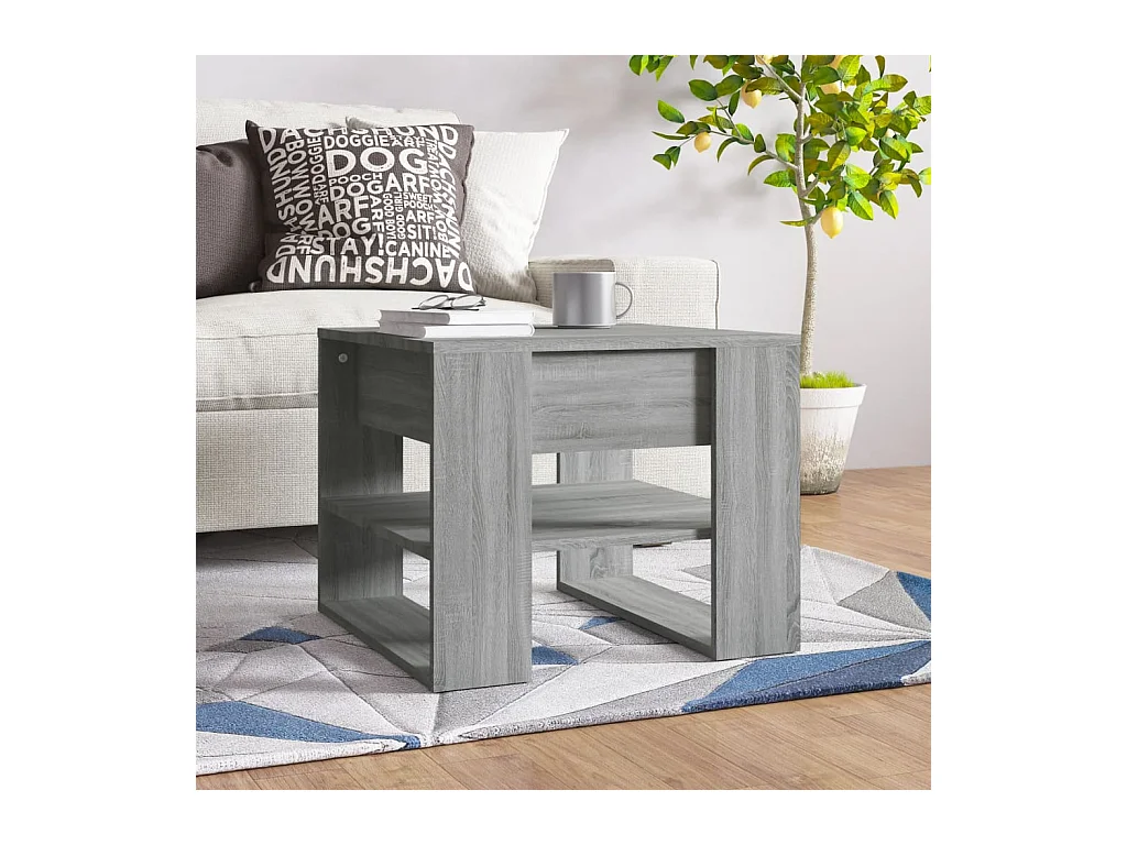 Table basse sonoma gris 55,5x55x45 cm bois d'ingénierie