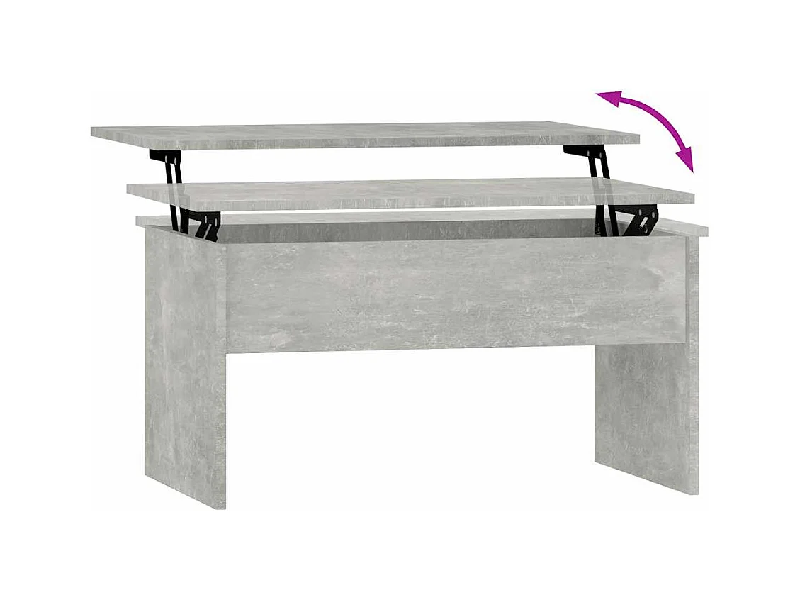 Mesa de centro madera ingeniería gris hormigón 80x50,5x41,5 cm
