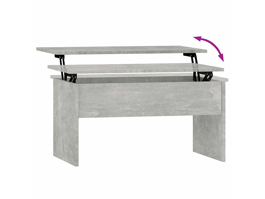 Table basse gris béton 80x50,5x41,5 cm bois d'ingénierie