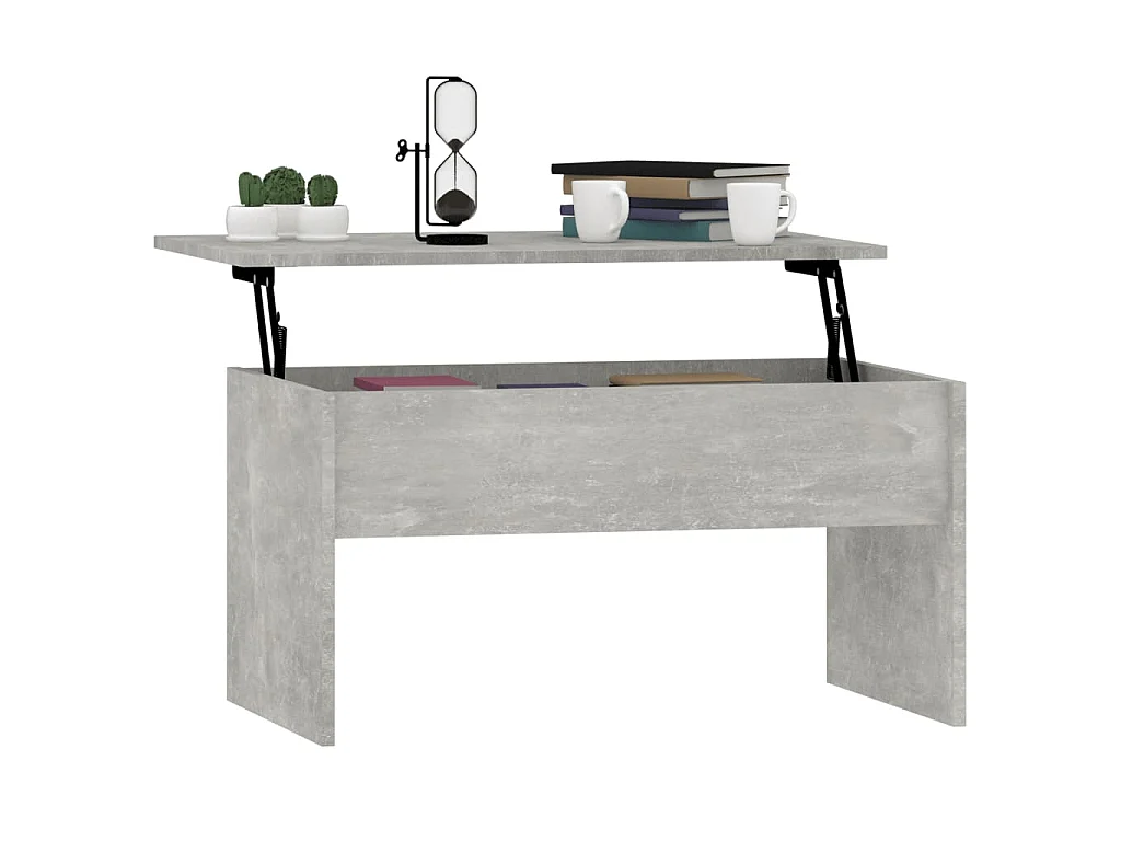 Table basse gris béton 80x50,5x41,5 cm bois d'ingénierie