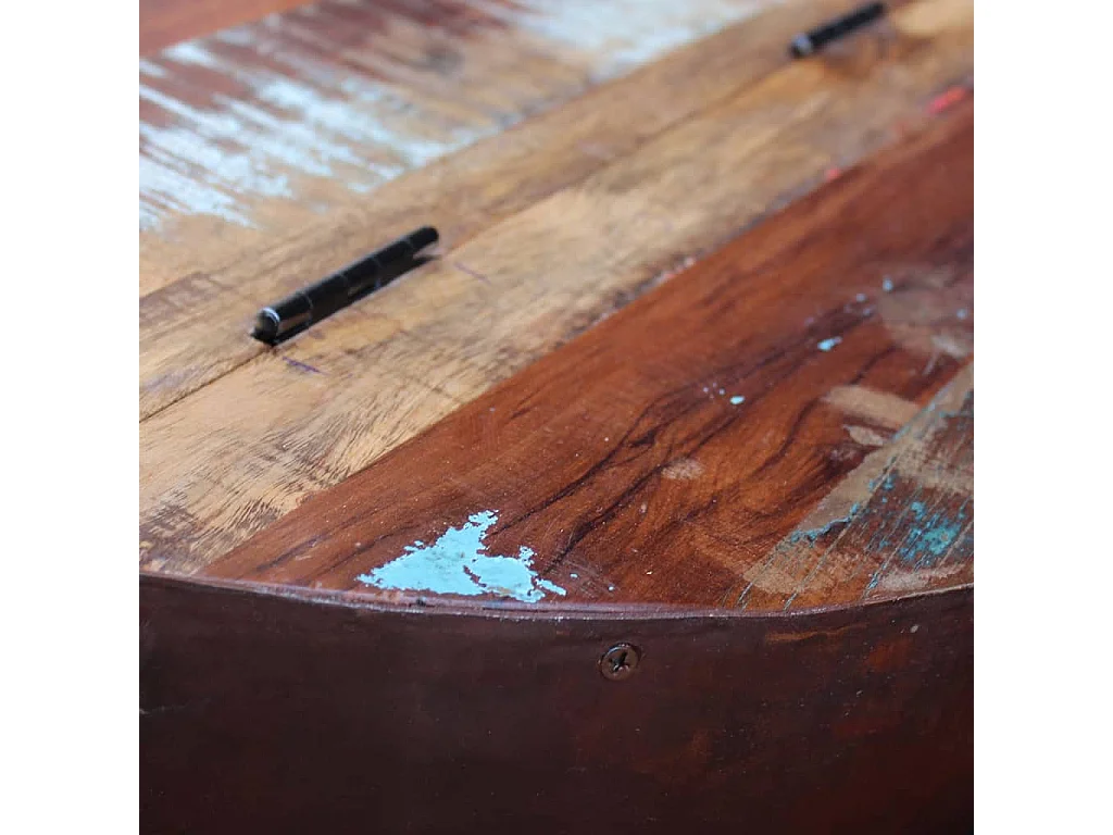 2 pcs conjunto mesas centro formato tigela madeira reciclada