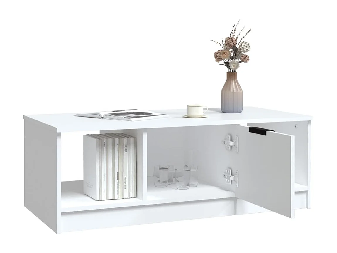 Couchtisch Weiß 102x50x36 cm Holzwerkstoff