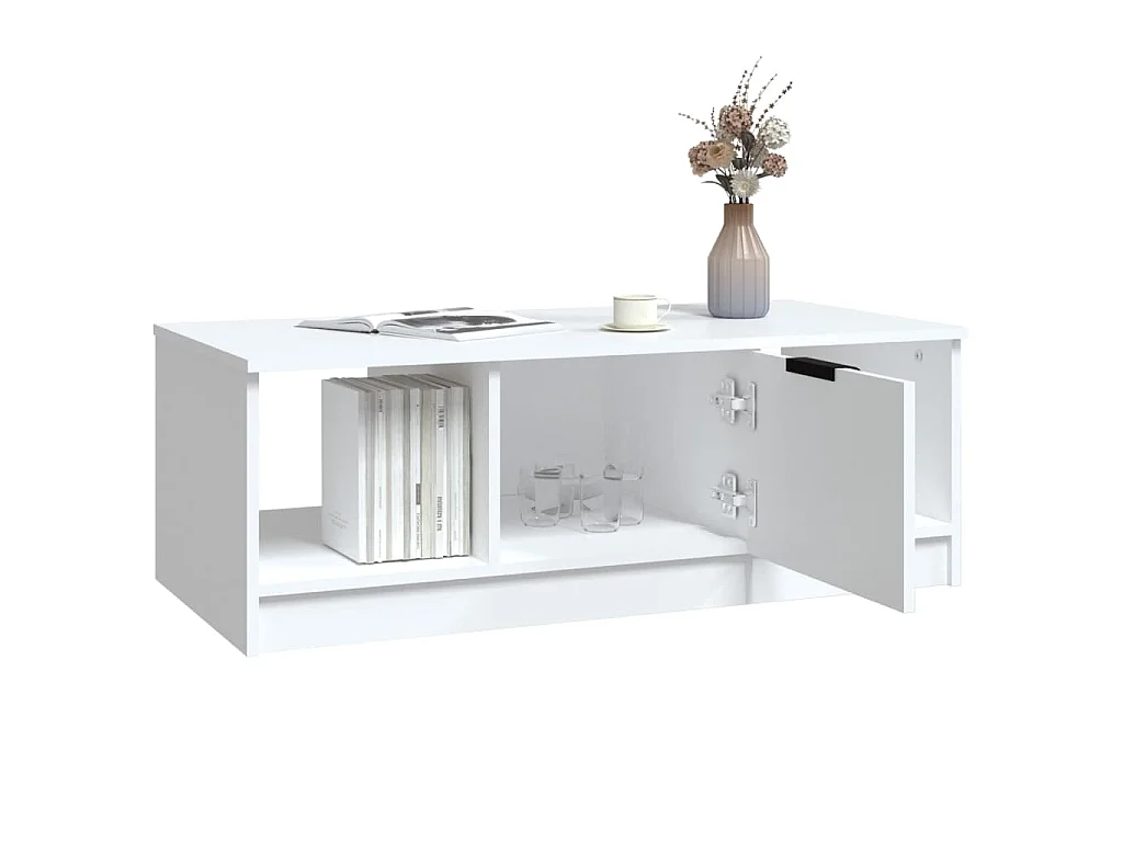 Salontafel 102x50x36 cm bewerkt hout wit