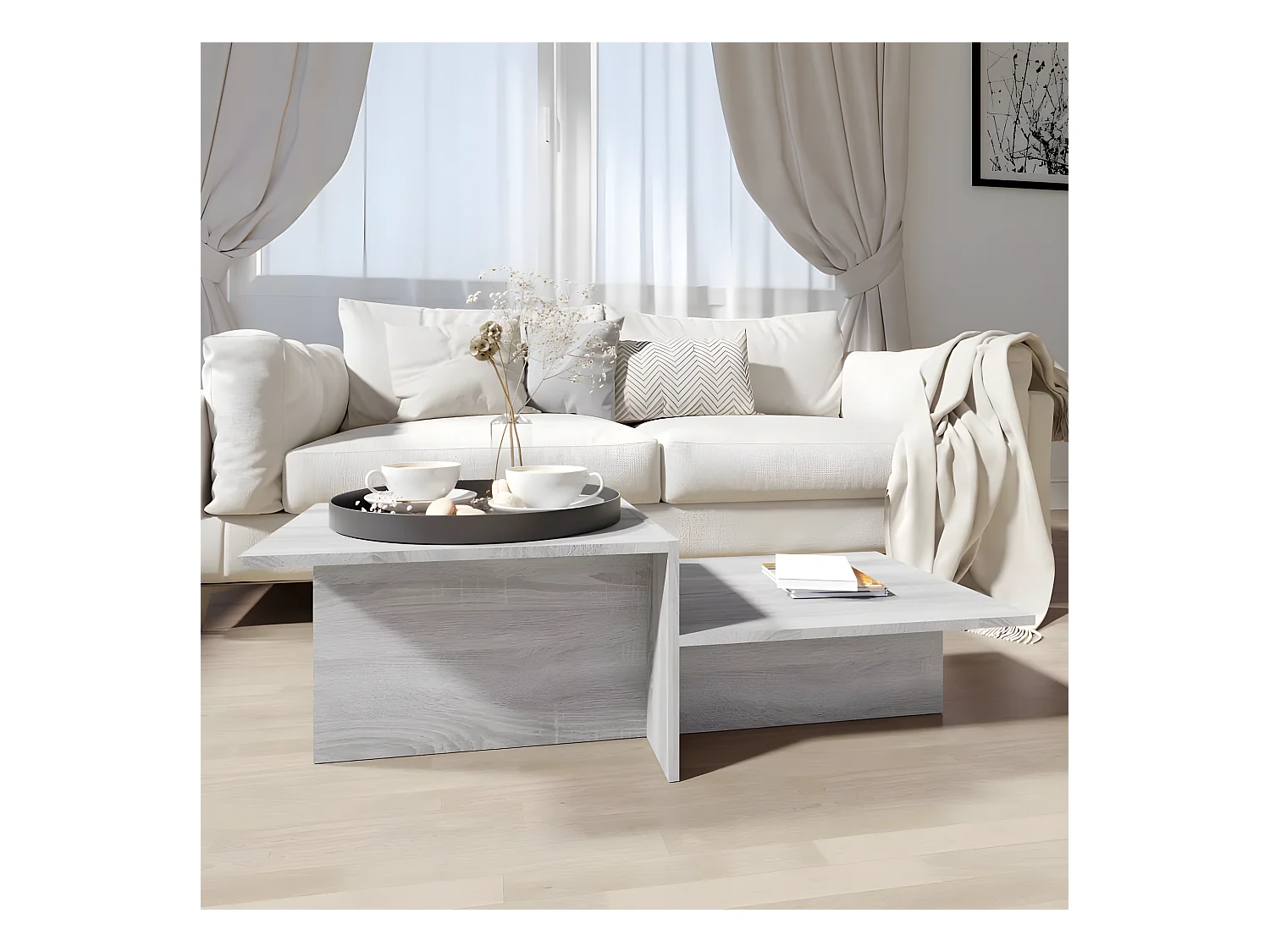 Table basse Sonoma gris 111,5x50x33 cm Bois d'ingénierie