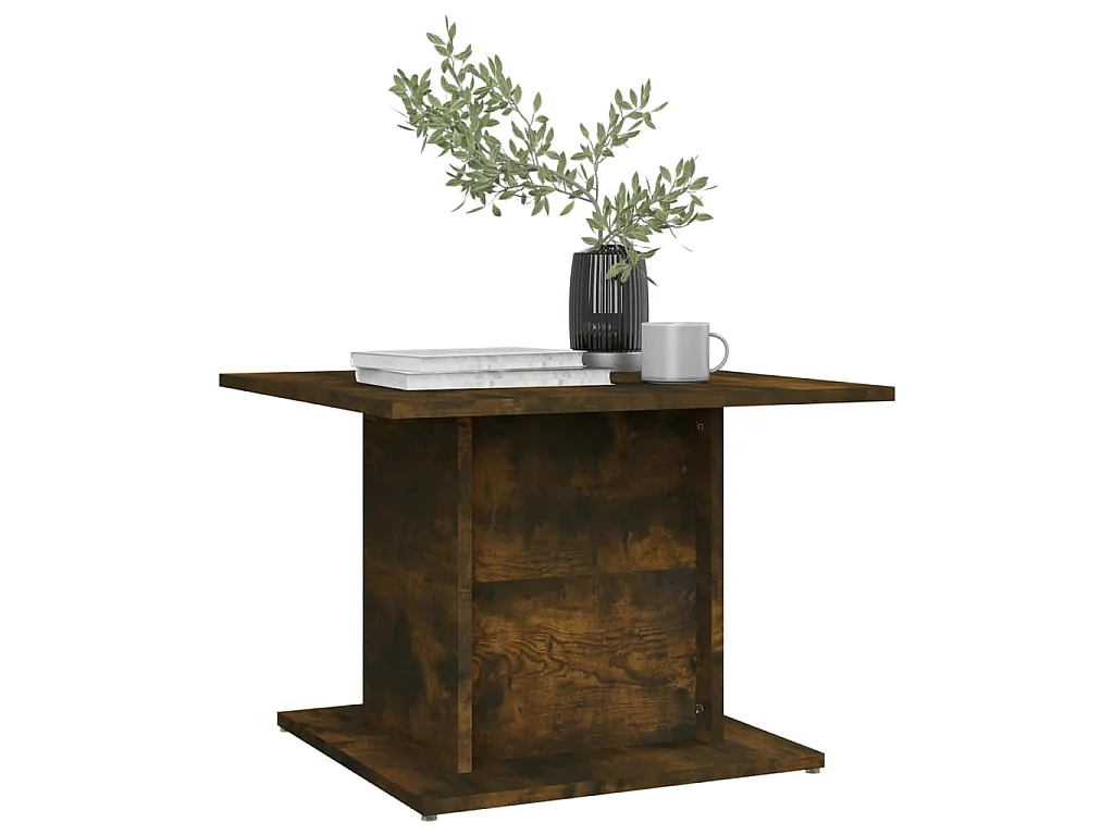 Table basse chêne fumé 55,5x55,5x40 cm bois d'ingénierie