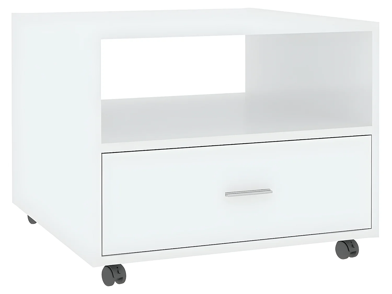 Table basse blanc brillant 55x55x40 cm bois d'ingénierie