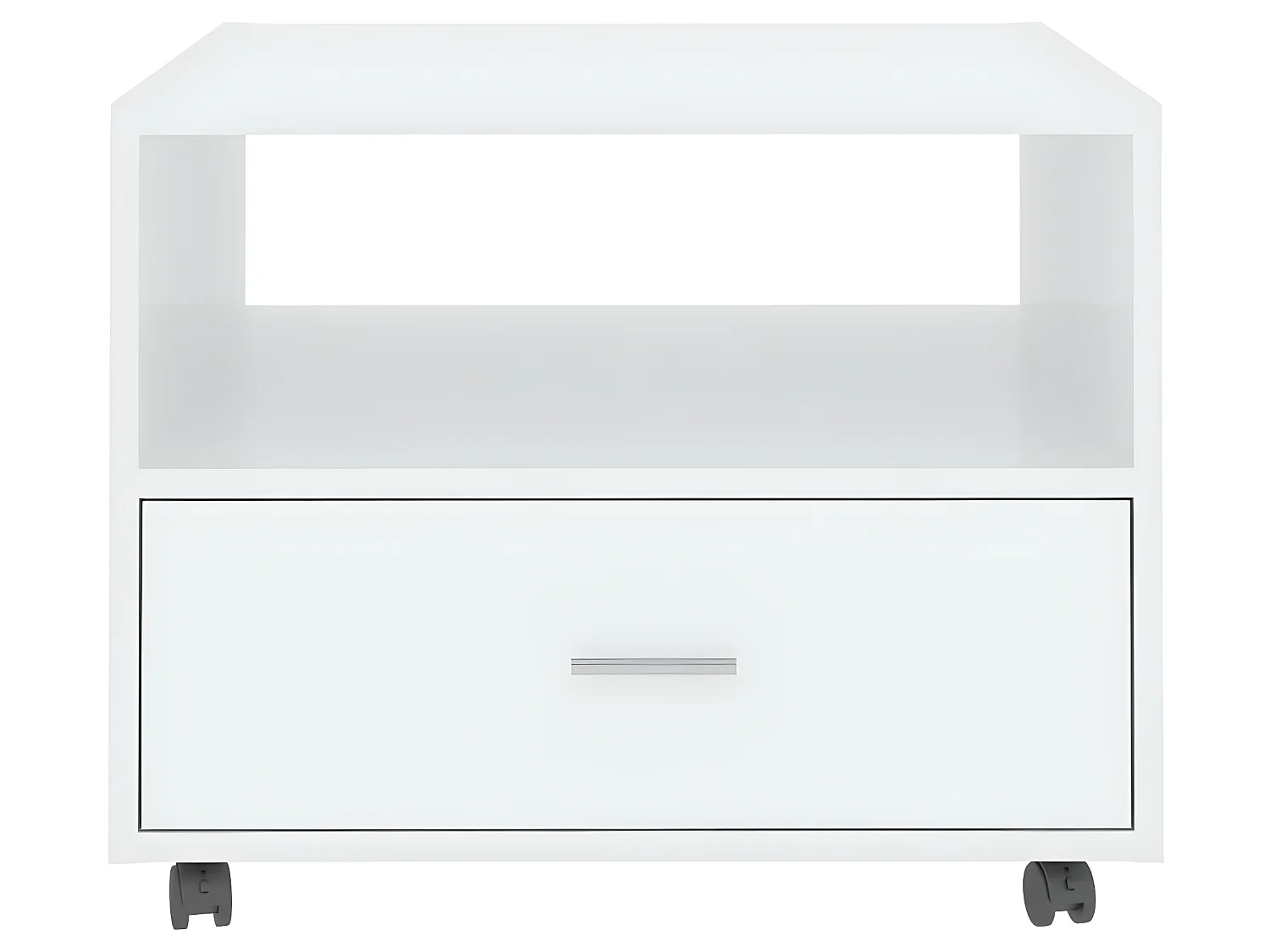 Table basse blanc brillant 55x55x40 cm bois d'ingénierie