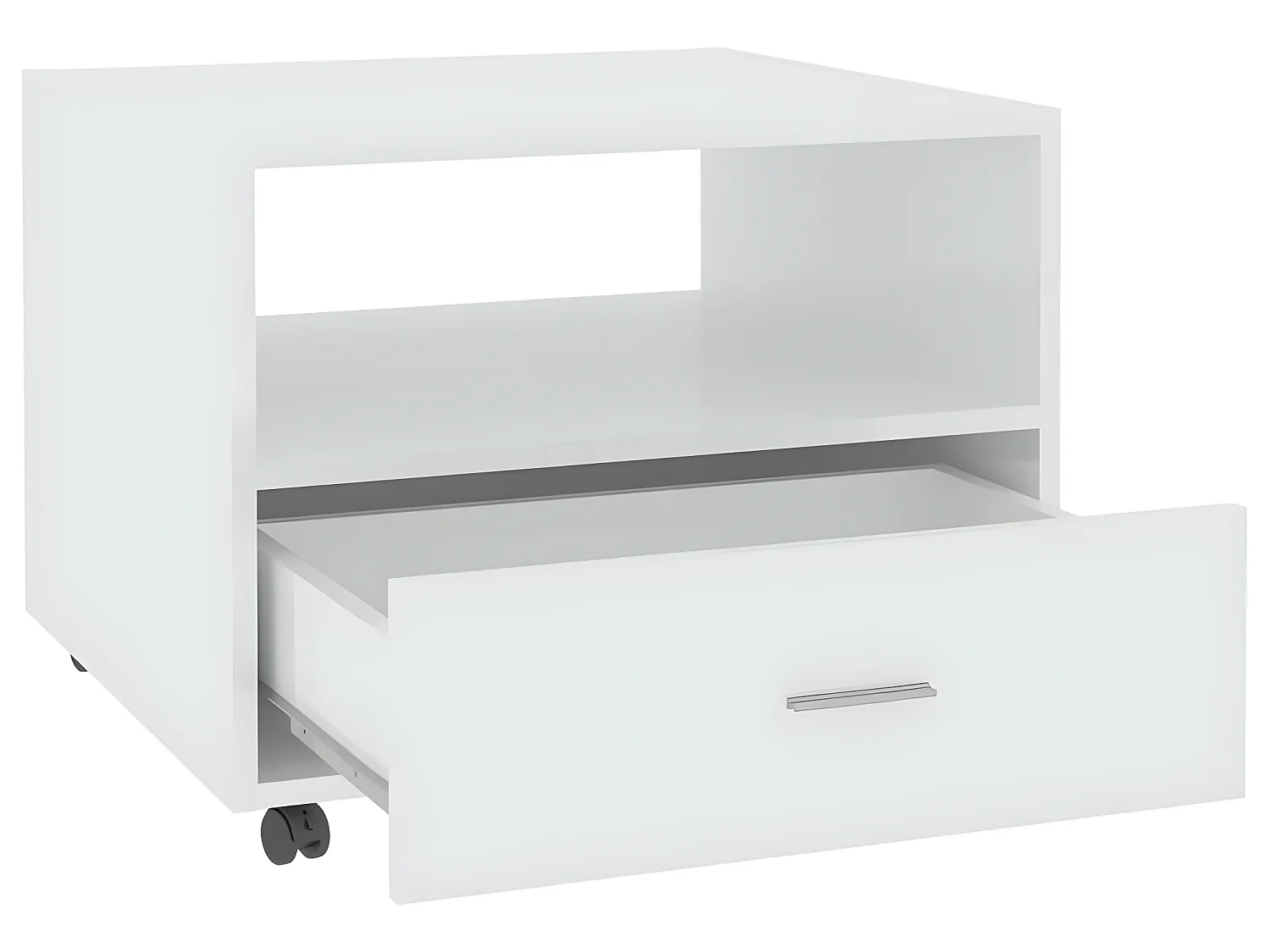 Table basse blanc brillant 55x55x40 cm bois d'ingénierie