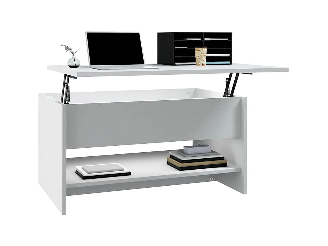 Salontafel 80x50x40 cm bewerkt hout wit