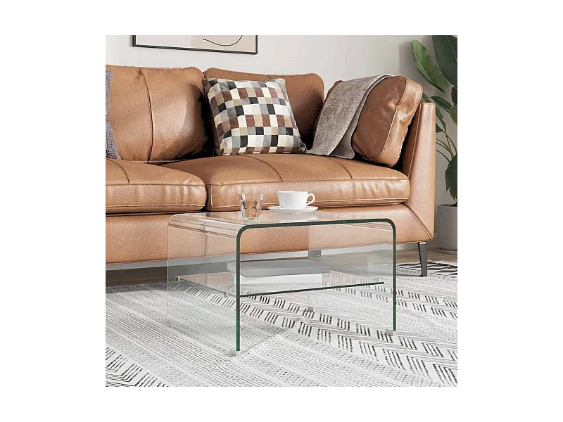 Table basse Clair 50x45x33 cm Verre trempé