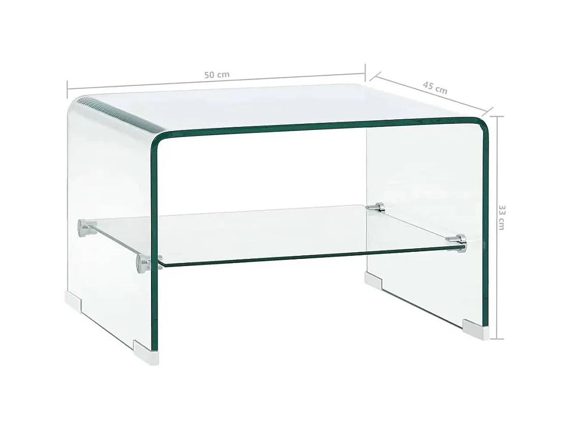 Table basse Clair 50x45x33 cm Verre trempé