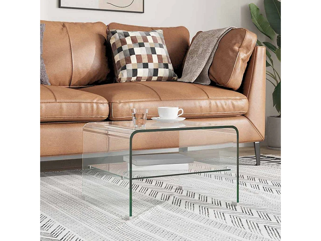 Salontafel 50x45x33 cm gehard glas transparant
