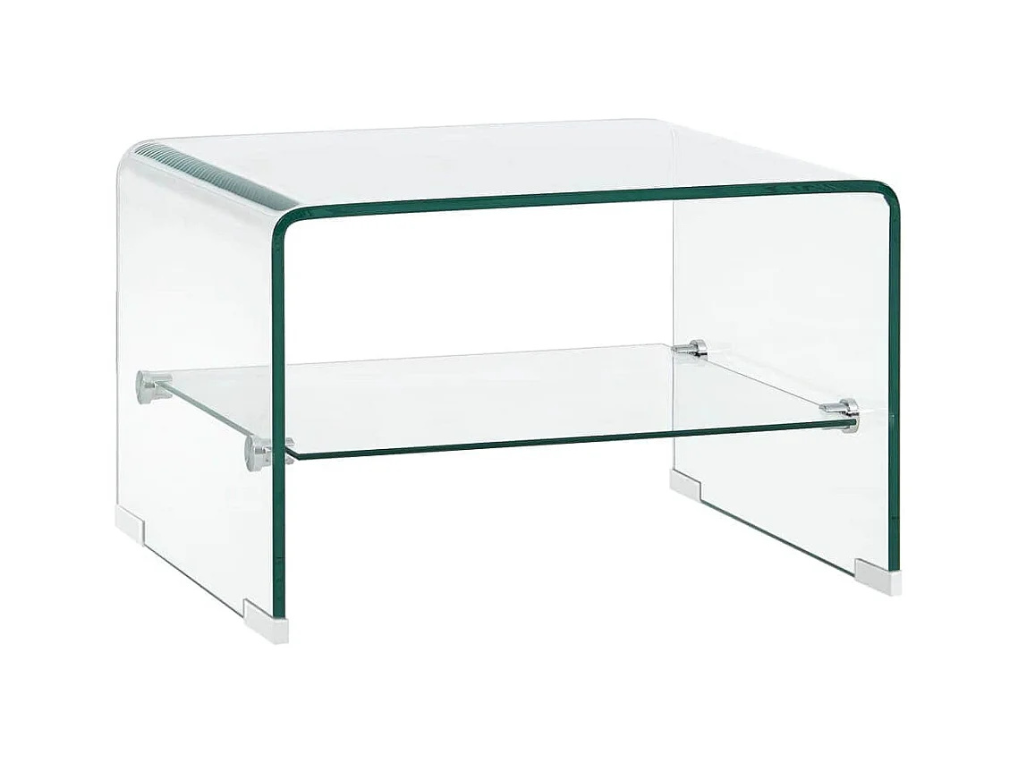 Salontafel 50x45x33 cm gehard glas transparant