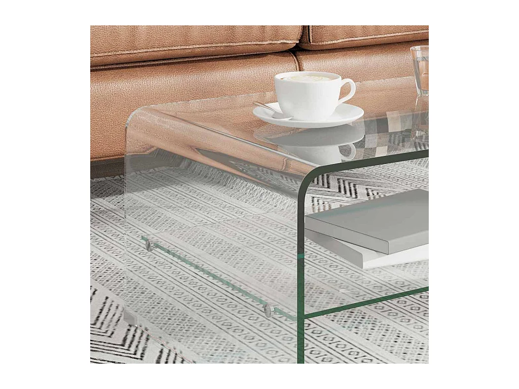 Salontafel 50x45x33 cm gehard glas transparant