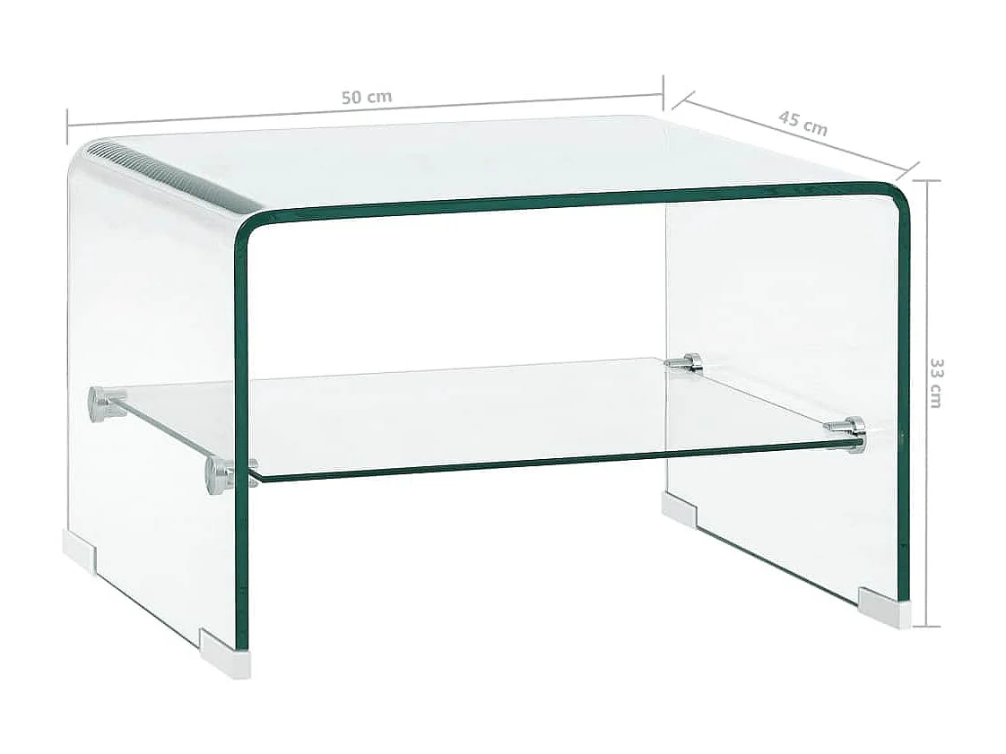Couchtisch Transparent 50×45×33 cm Hartglas