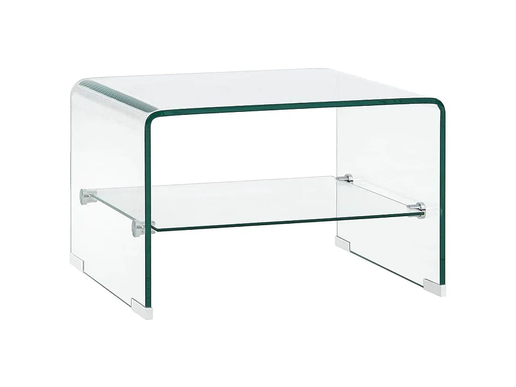 Tavolino da Salotto Trasparente 50x45x33 cm in Vetro Temperato
