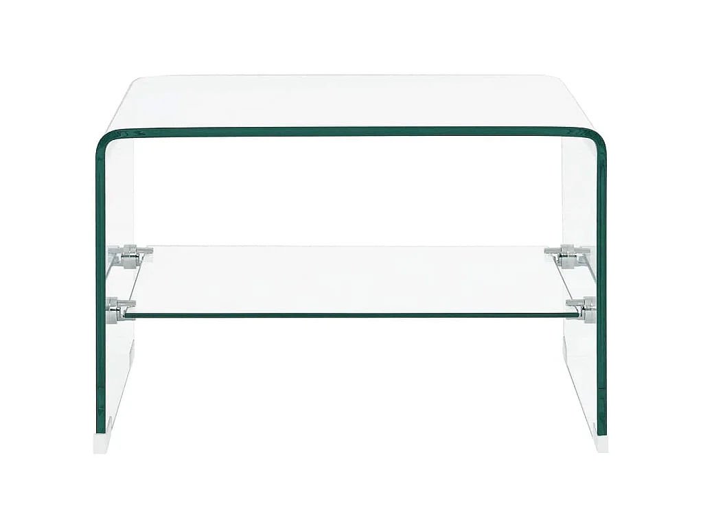 Tavolino da Salotto Trasparente 50x45x33 cm in Vetro Temperato