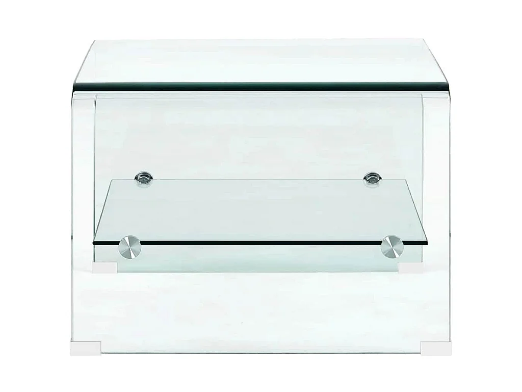 Tavolino da Salotto Trasparente 50x45x33 cm in Vetro Temperato