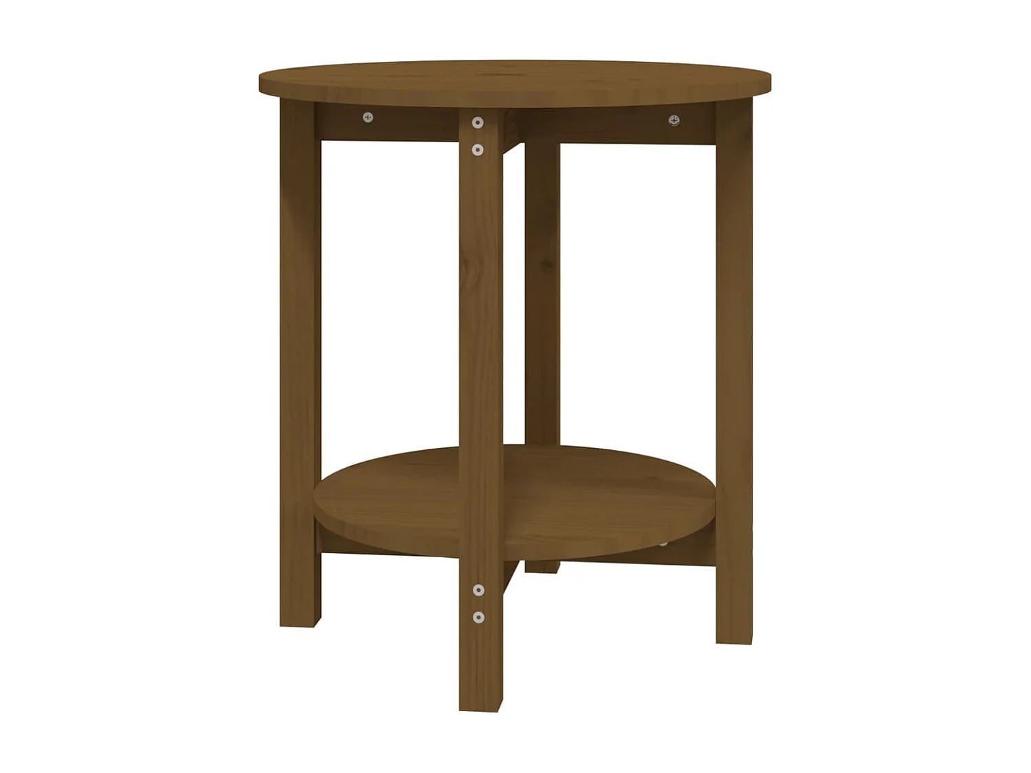 Mesa de centro de madera maciza de pino marrón miel Ø55x60 cm