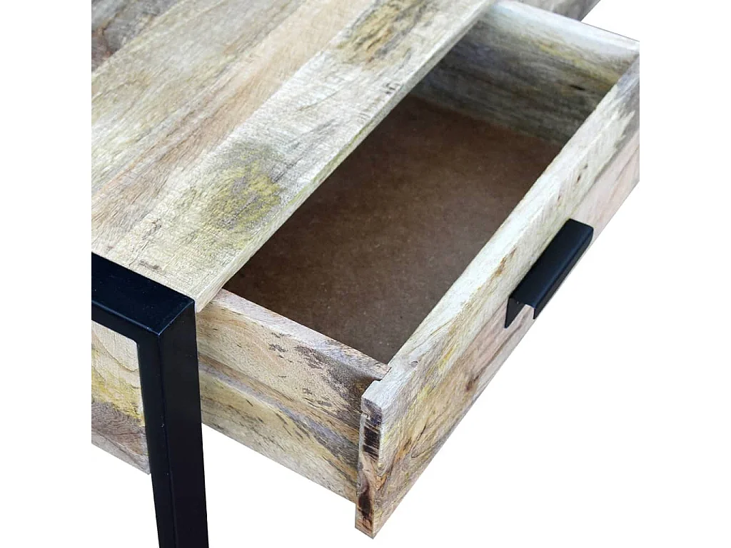 Table basse avec 2 tiroirs Bois de manguier massif 100x60x40 cm
