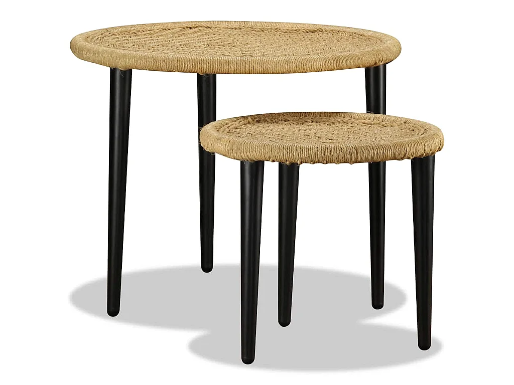 Table basse 2 pcs jute naturelle