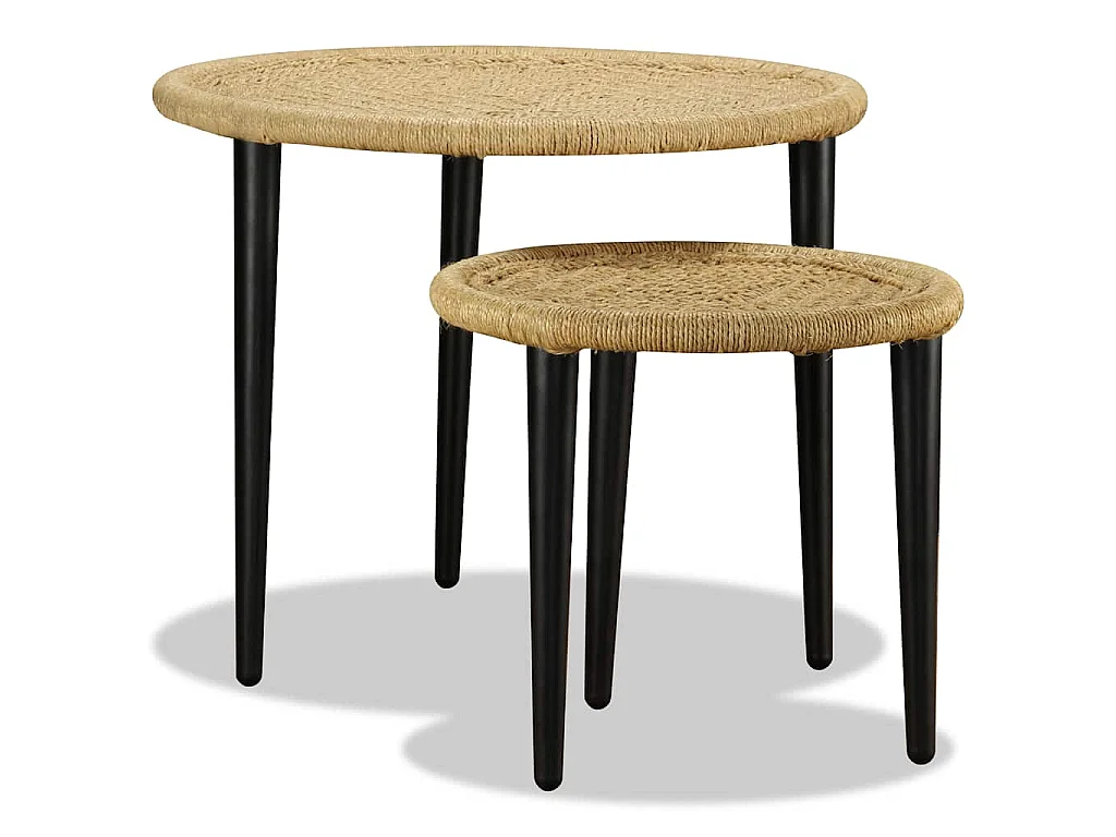 Table basse 2 pcs jute naturelle