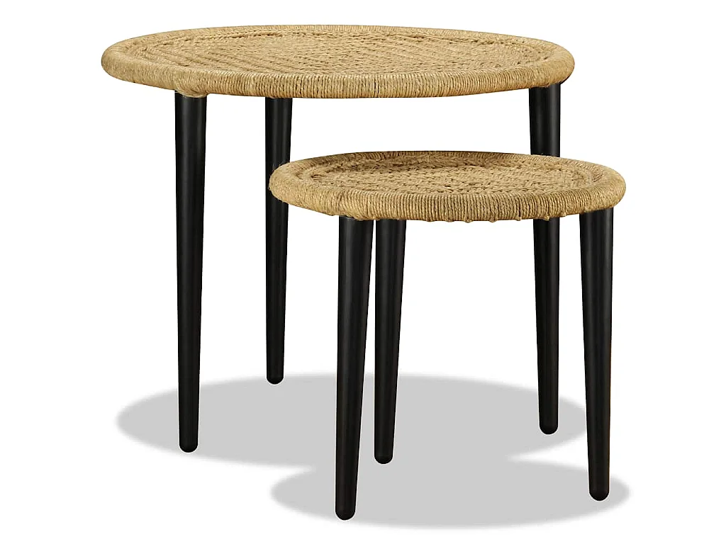 Table basse 2 pcs jute naturelle
