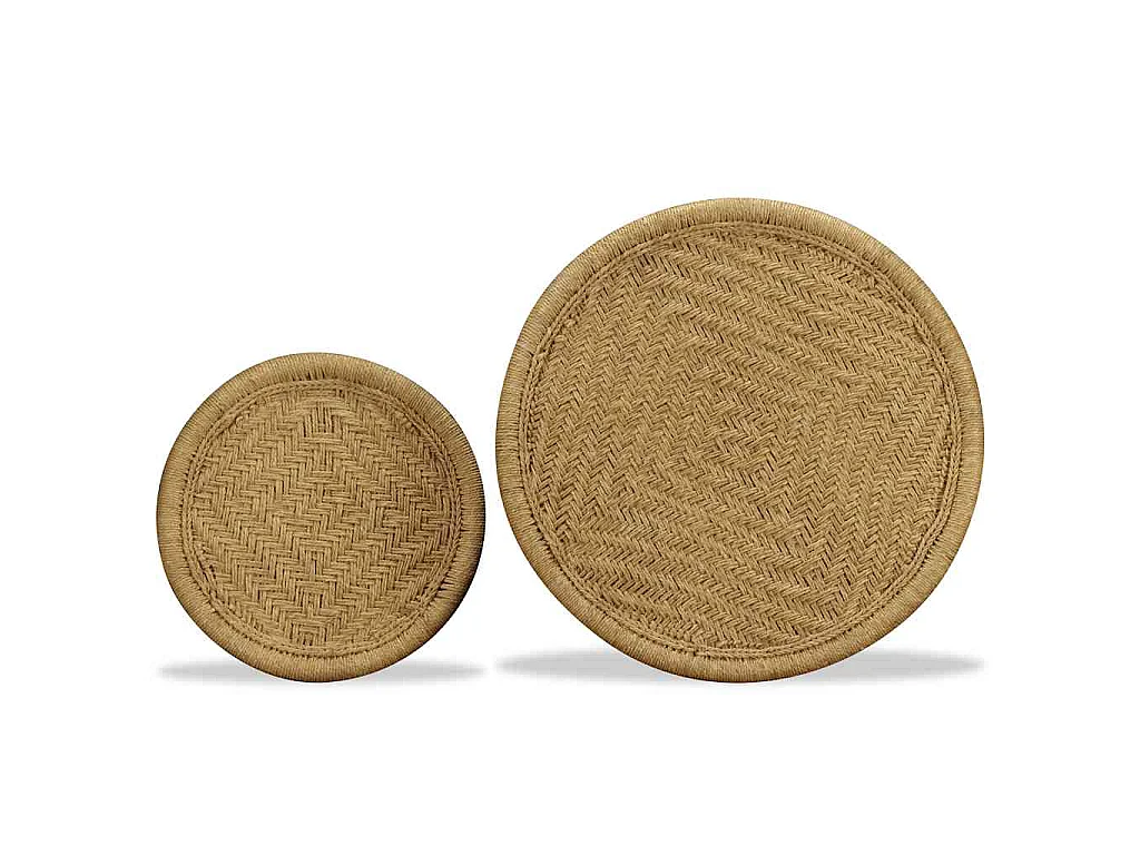 Table basse 2 pcs jute naturelle