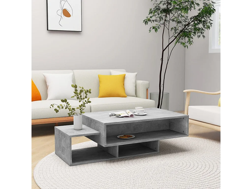 Table basse Gris béton 105x55x32 cm Bois d’ingénierie