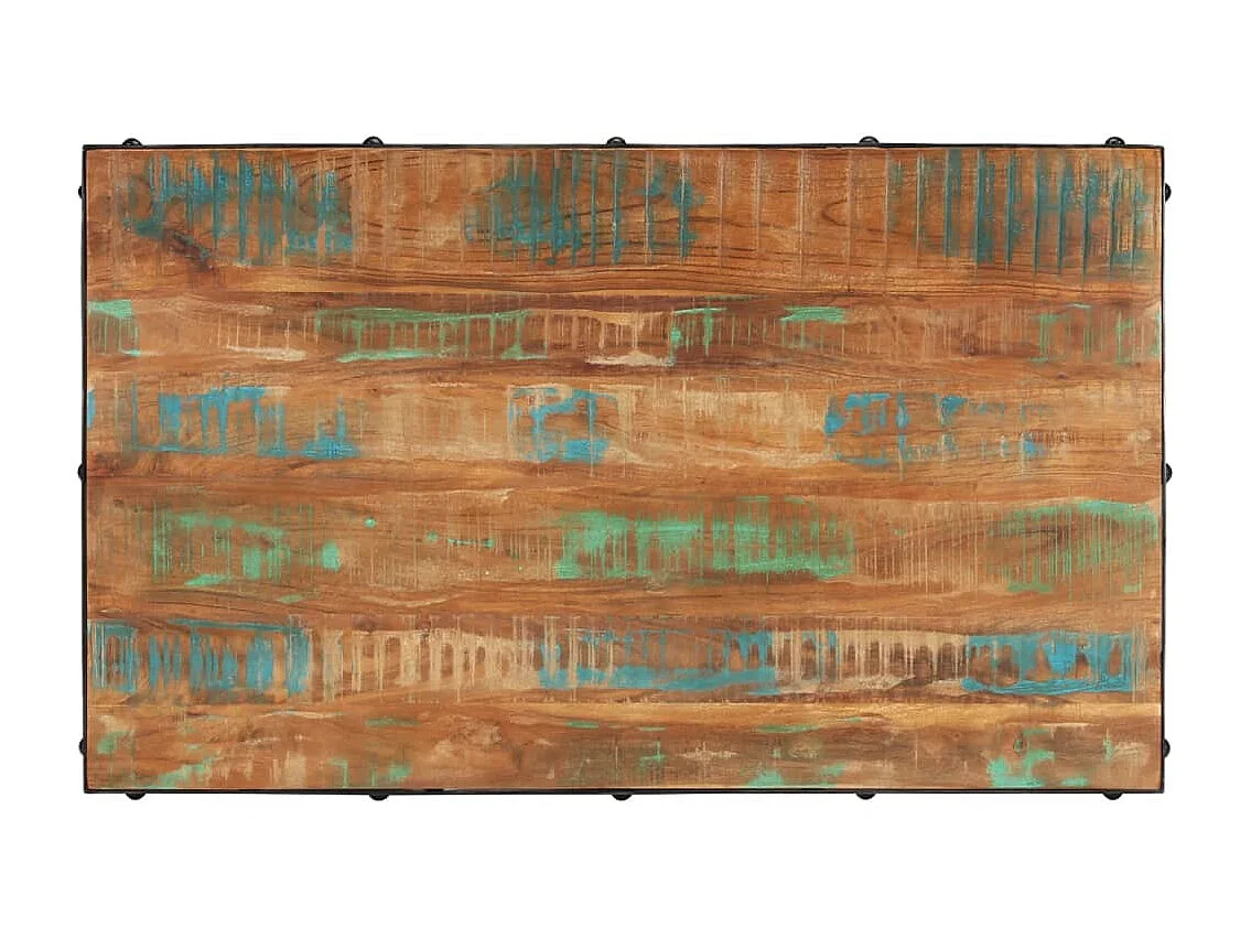 Mesa de centro c/ rodas 100x60x26 cm madeira recuperada maciça