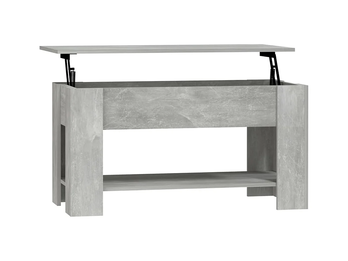 Table basse gris béton 101x49x52 cm bois d'ingénierie