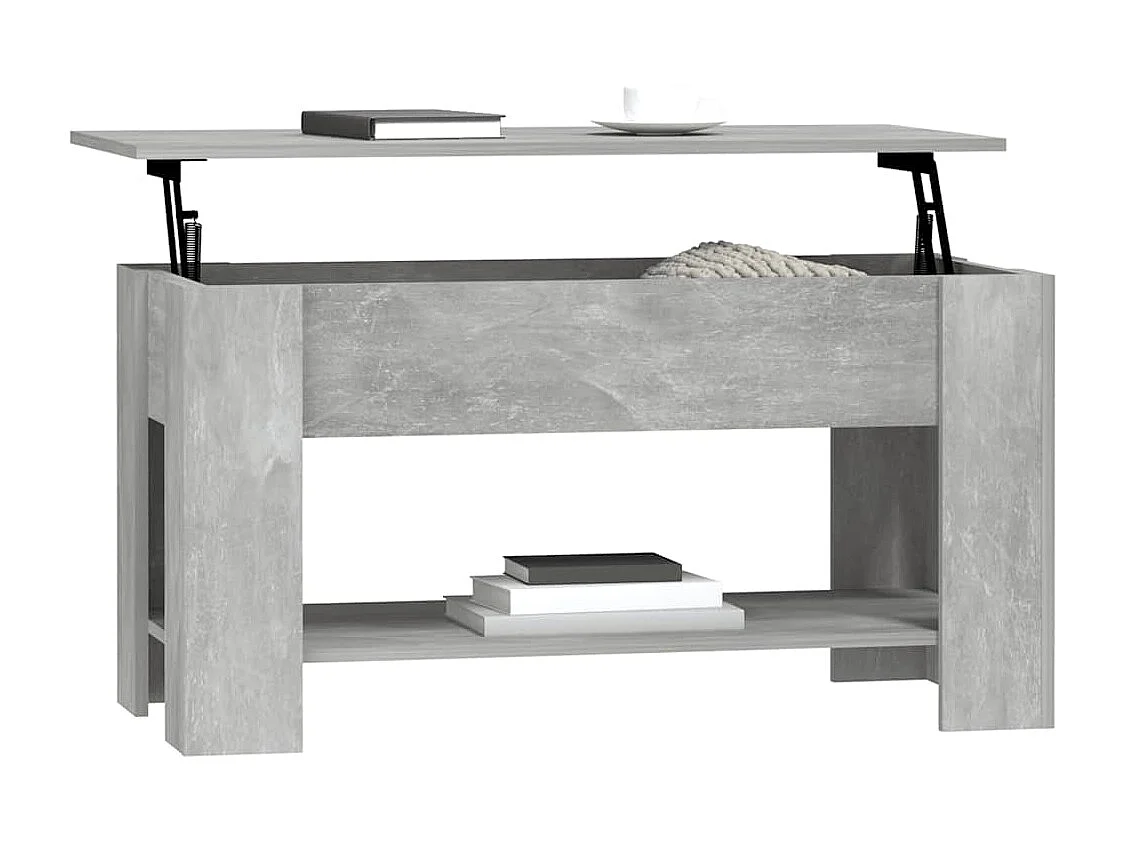 Tavolino Salotto Grigio Cemento 101x49x52 cm Legno Multistrato