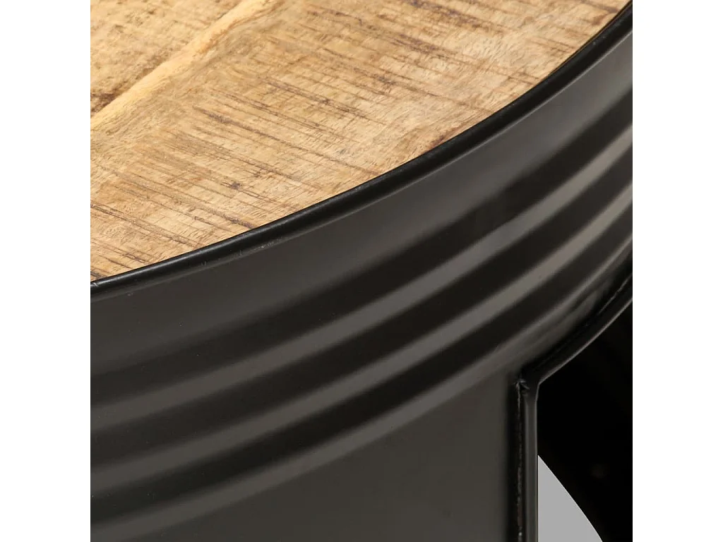 Table basse Noir 68x68x36 cm Bois massif de manguier brut