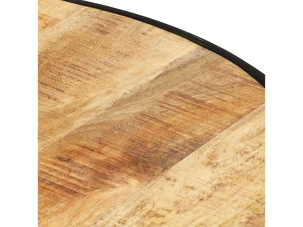 Couchtisch Schwarz 68x68x36 cm Raues Mango-Massivholz