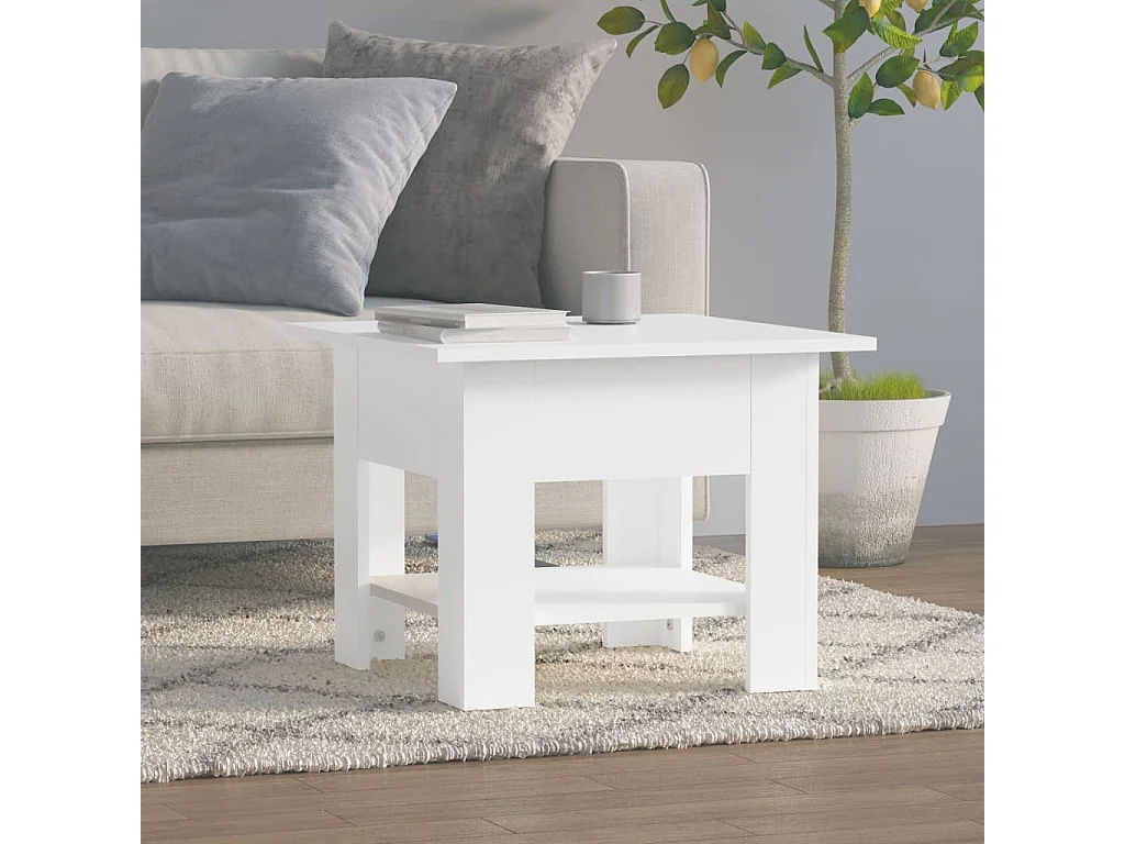 Couchtisch Weiß 55x55x42 cm Holzwerkstoff