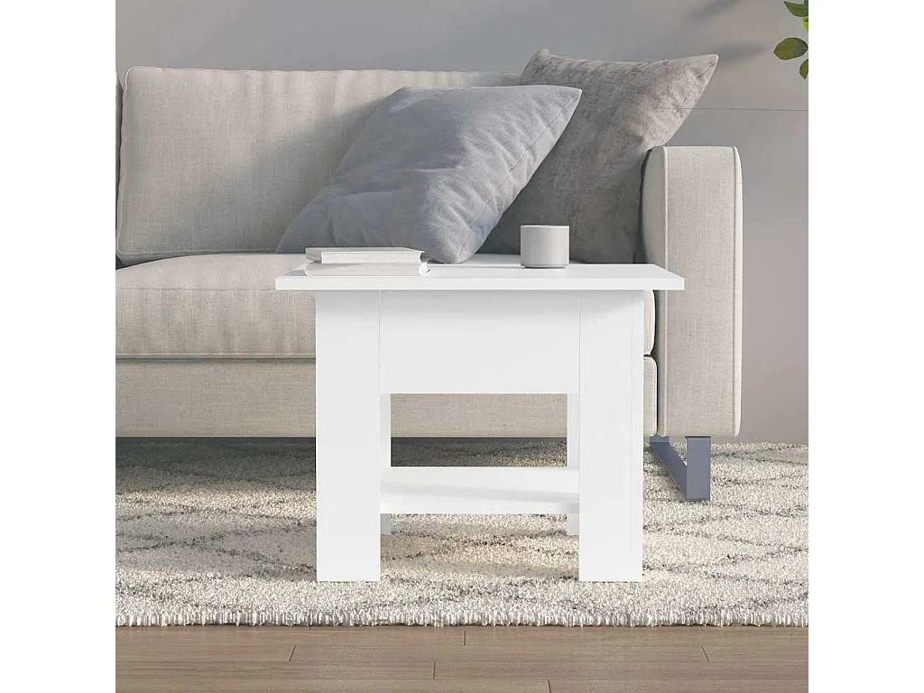 Couchtisch Weiß 55x55x42 cm Holzwerkstoff