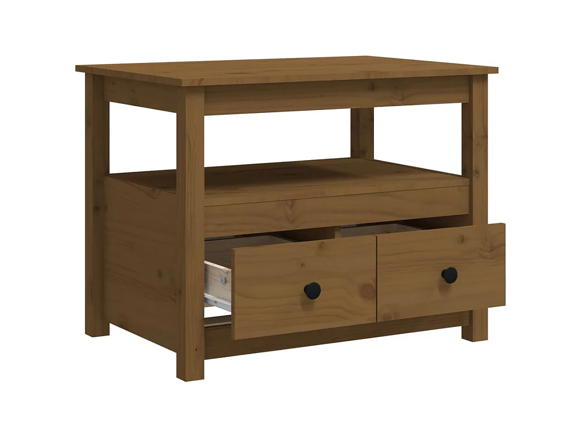 Couchtisch Honigbraun 71x49x55 cm Massivholz Kiefer