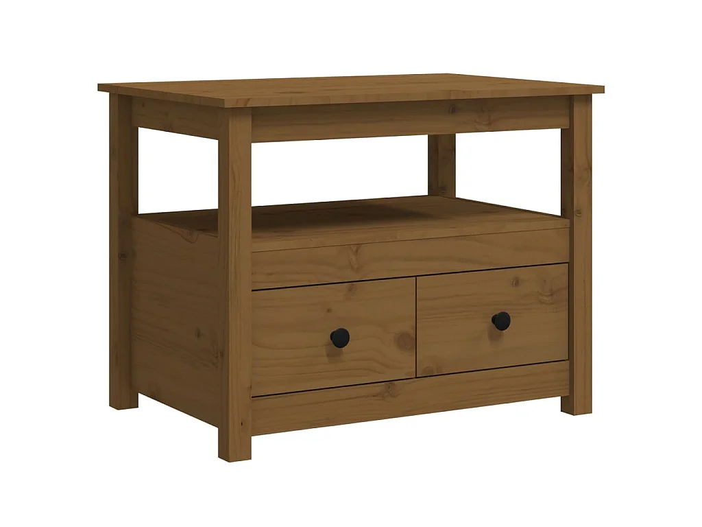 Salontafel 71x49x55 cm massief grenenhout honingbruin