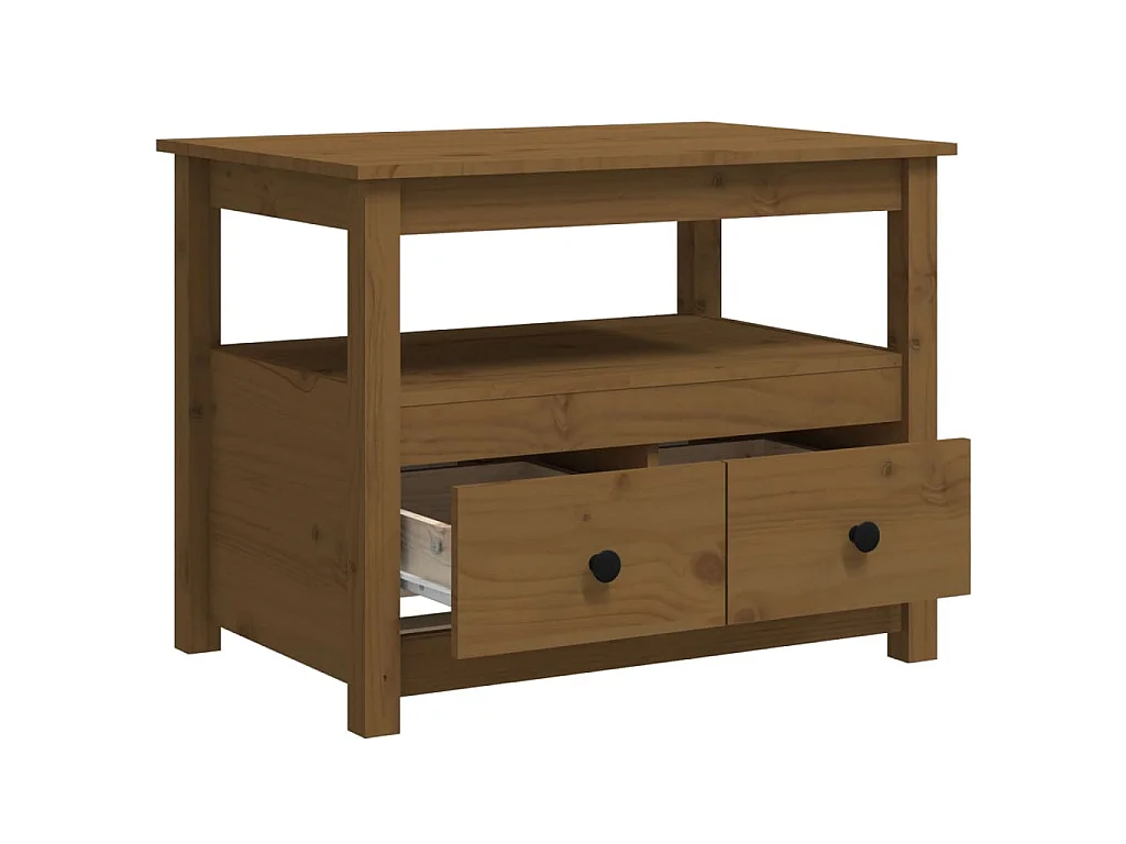 Salontafel 71x49x55 cm massief grenenhout honingbruin