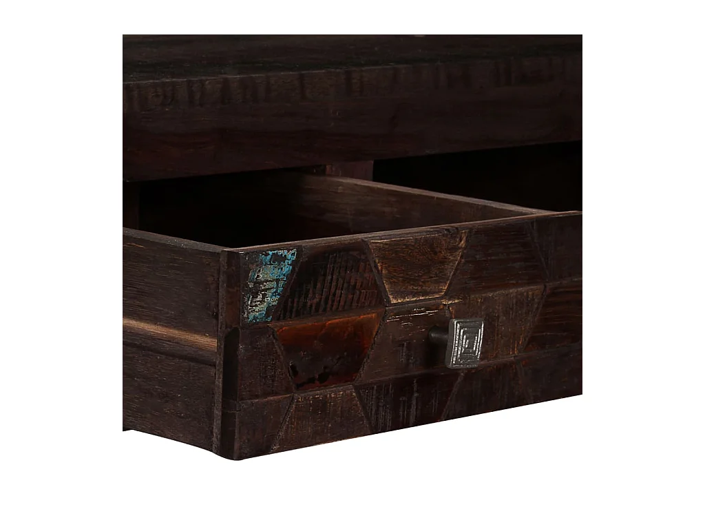 Mesa de centro em madeira recuperada maciça 100x60x35 cm