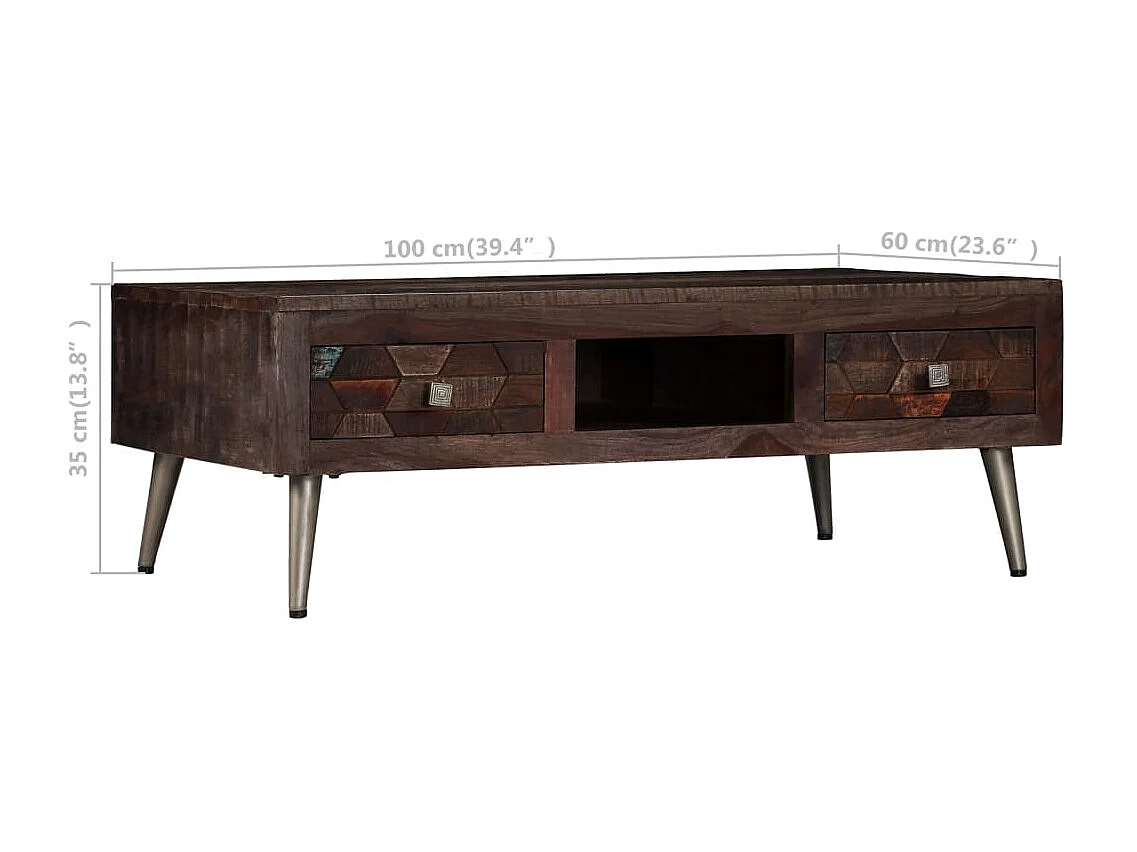 Table basse Bois de récupération solide 100x60x35 cm