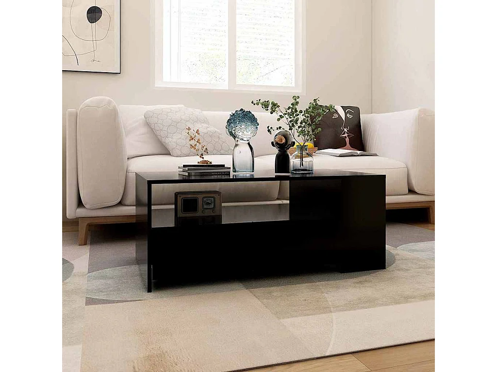 Couchtisch Schwarz 102x55x42 cm Holzwerkstoff