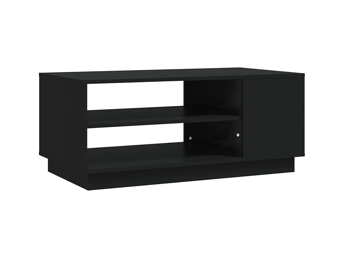 Mesa de centro de madera de ingeniería negra 102x55x43 cm