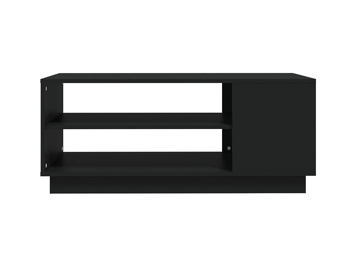 Mesa de centro de madera de ingeniería negra 102x55x43 cm