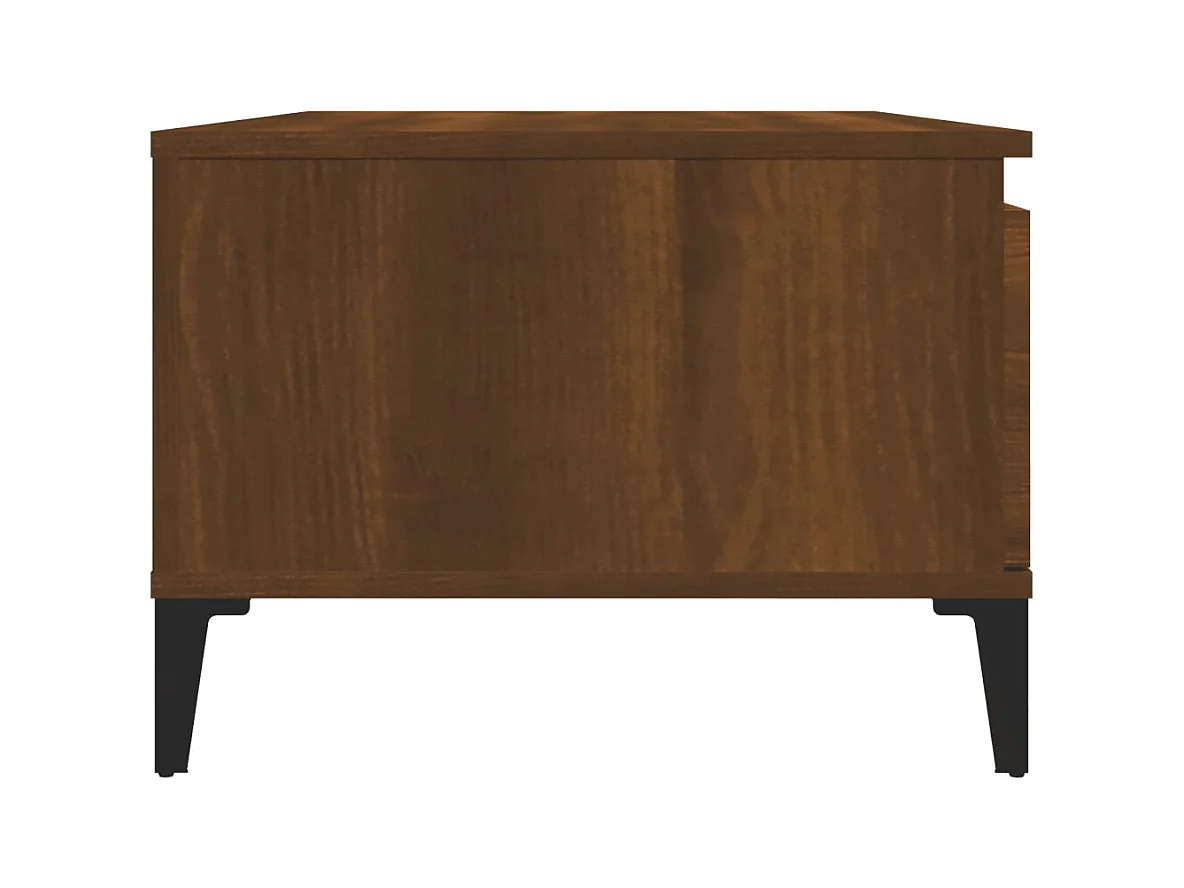 Mesa de centro madera contrachapada marrón roble 90x50x36,5 cm