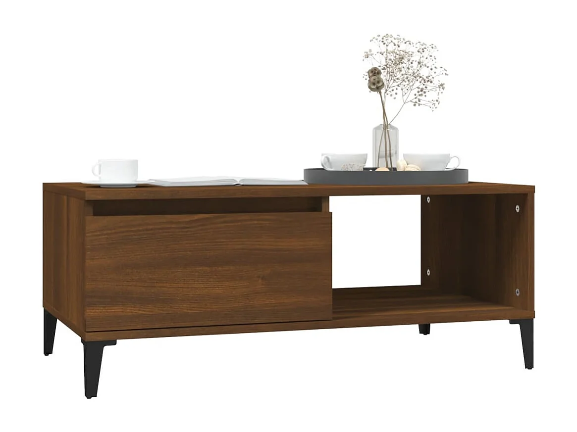 Table basse Chêne marron 90x50x36,5 cm Bois d'ingénierie