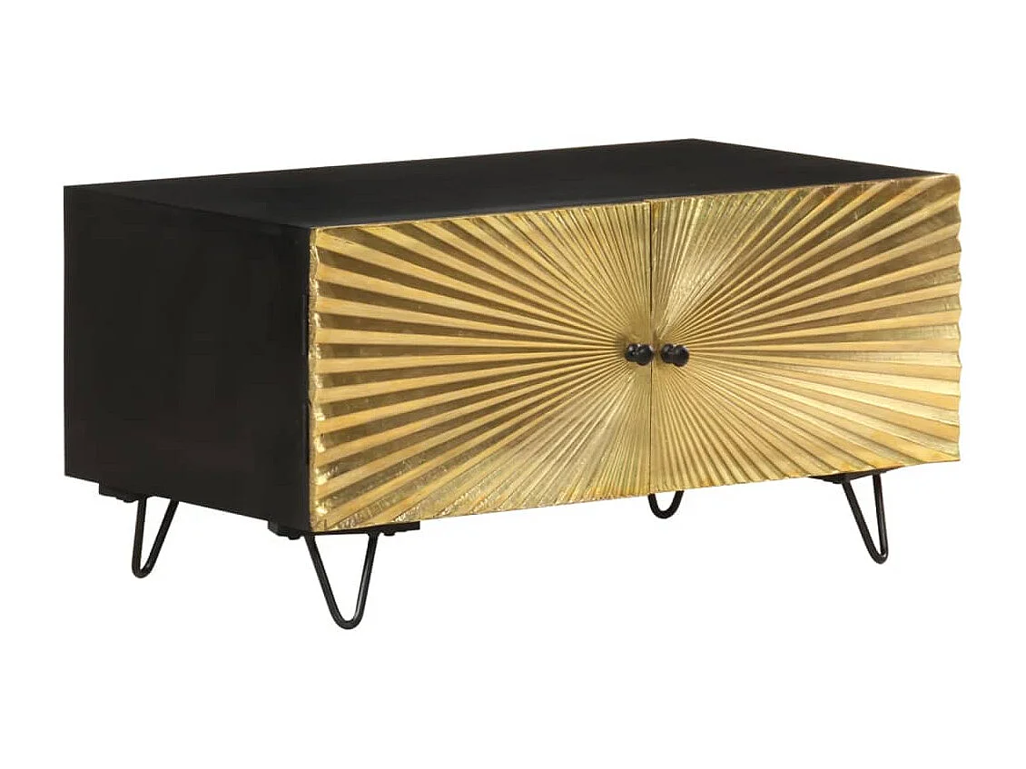 Mesa de centro de madera maciza de mango 90x50x45cm