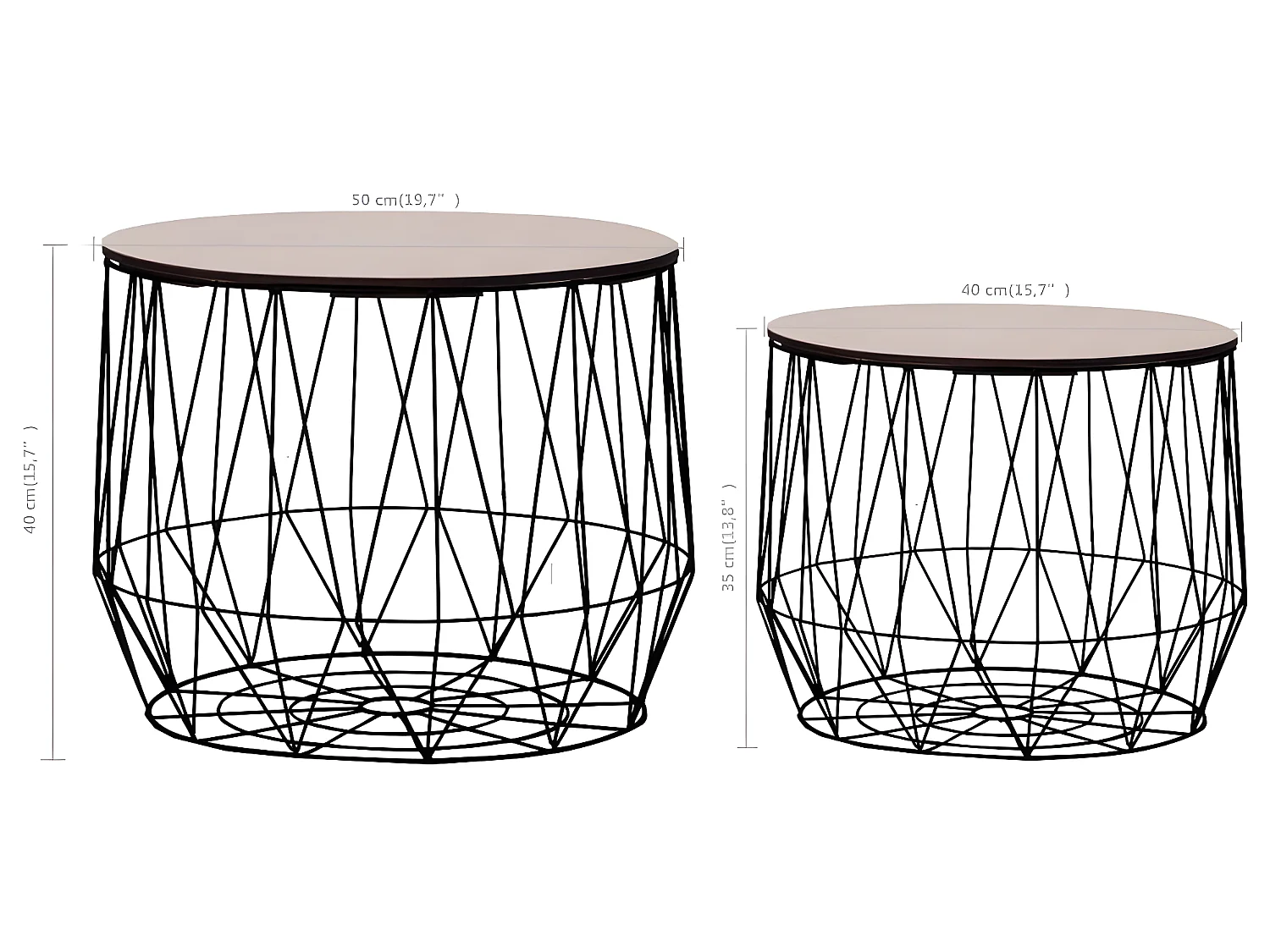 Mesa de centro 2 unidades negro