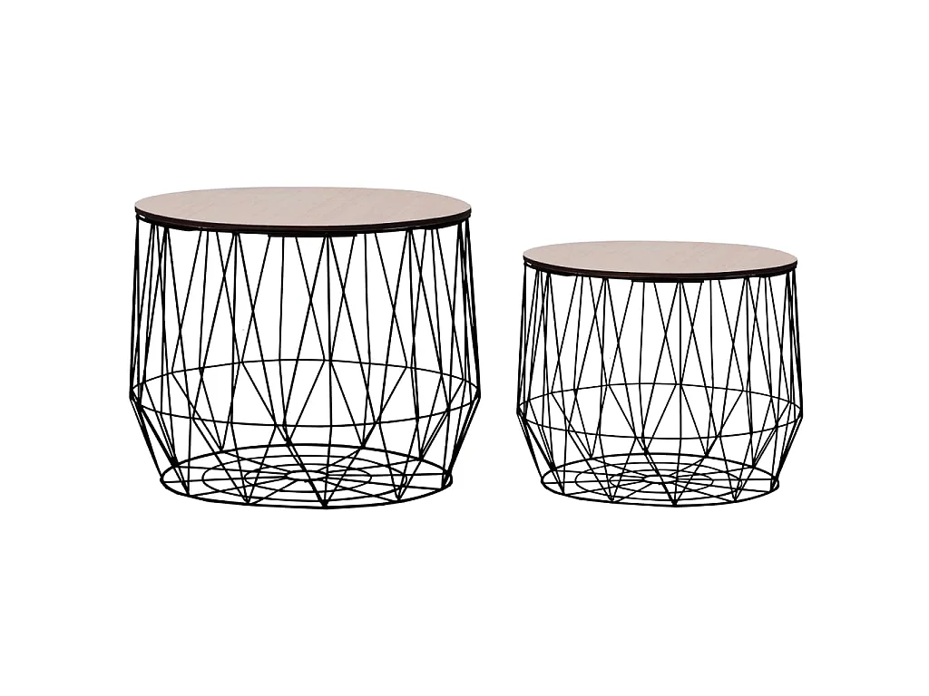 Tables basses 2 pcs noir