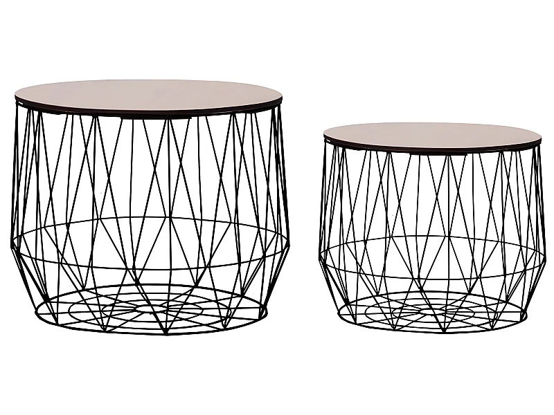 Mesa de centro 2 unidades negro